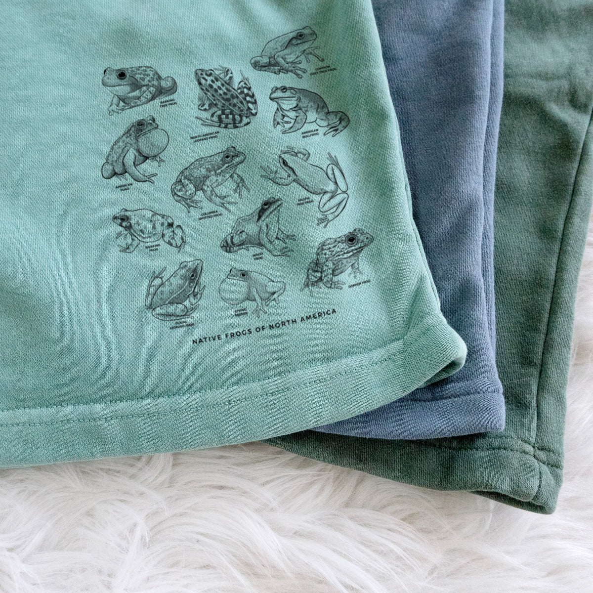 An Illustrated Guide to Native Frogs of North America - Unisex Pigment Dyed Shorts