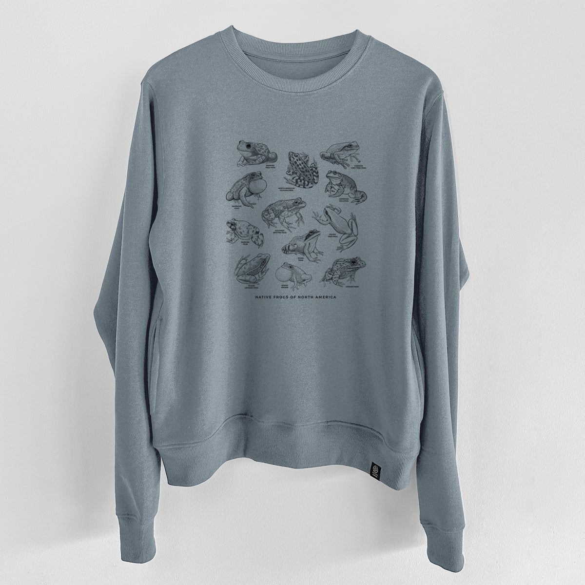 An Illustrated Guide to Native Frogs of North America  - Unisex Reclaimed Crewneck Sweatshirt
