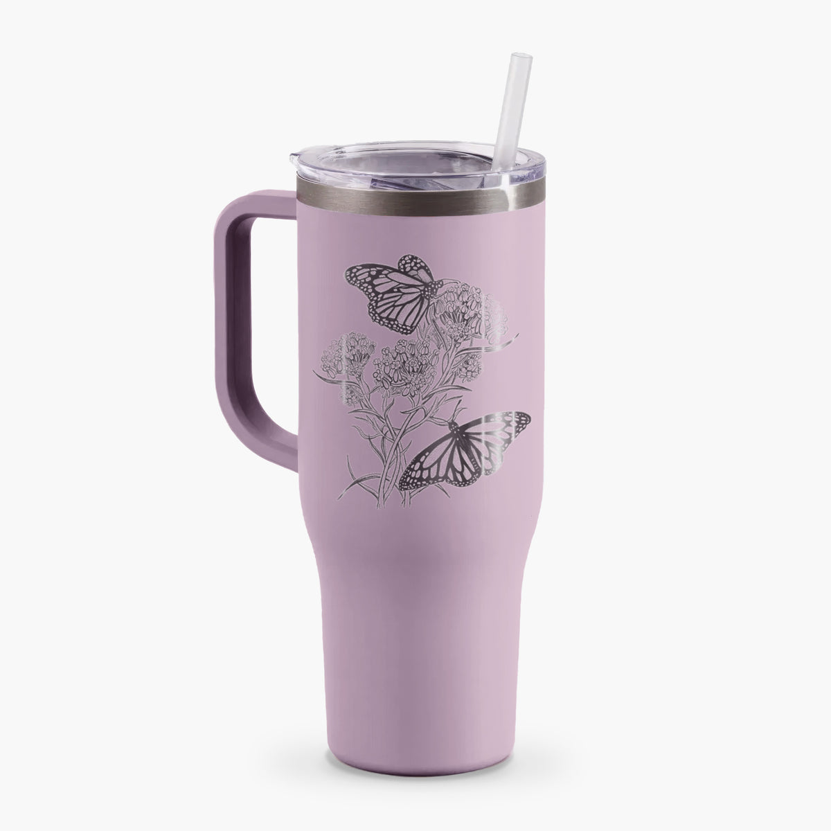 Narrowleaf Milkweed with Monarchs - 40oz Tumbler with Handle