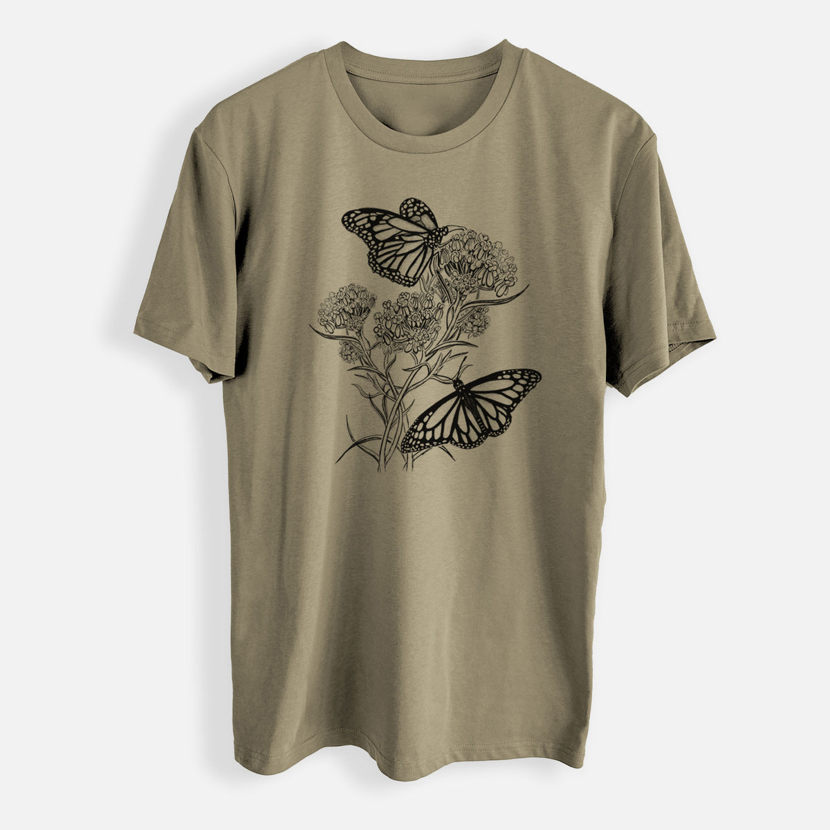 Narrowleaf Milkweed with Monarchs - Mens Everyday Staple Tee