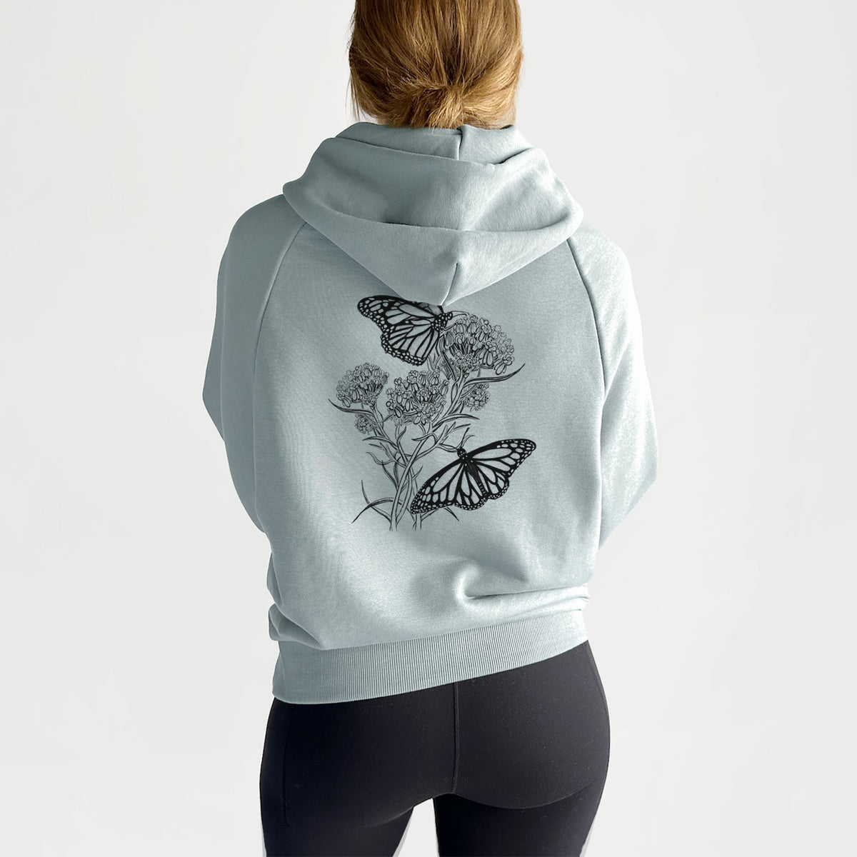 Narrowleaf Milkweed with Monarchs - UltraLuxe Heavyweight French Terry Hoodie