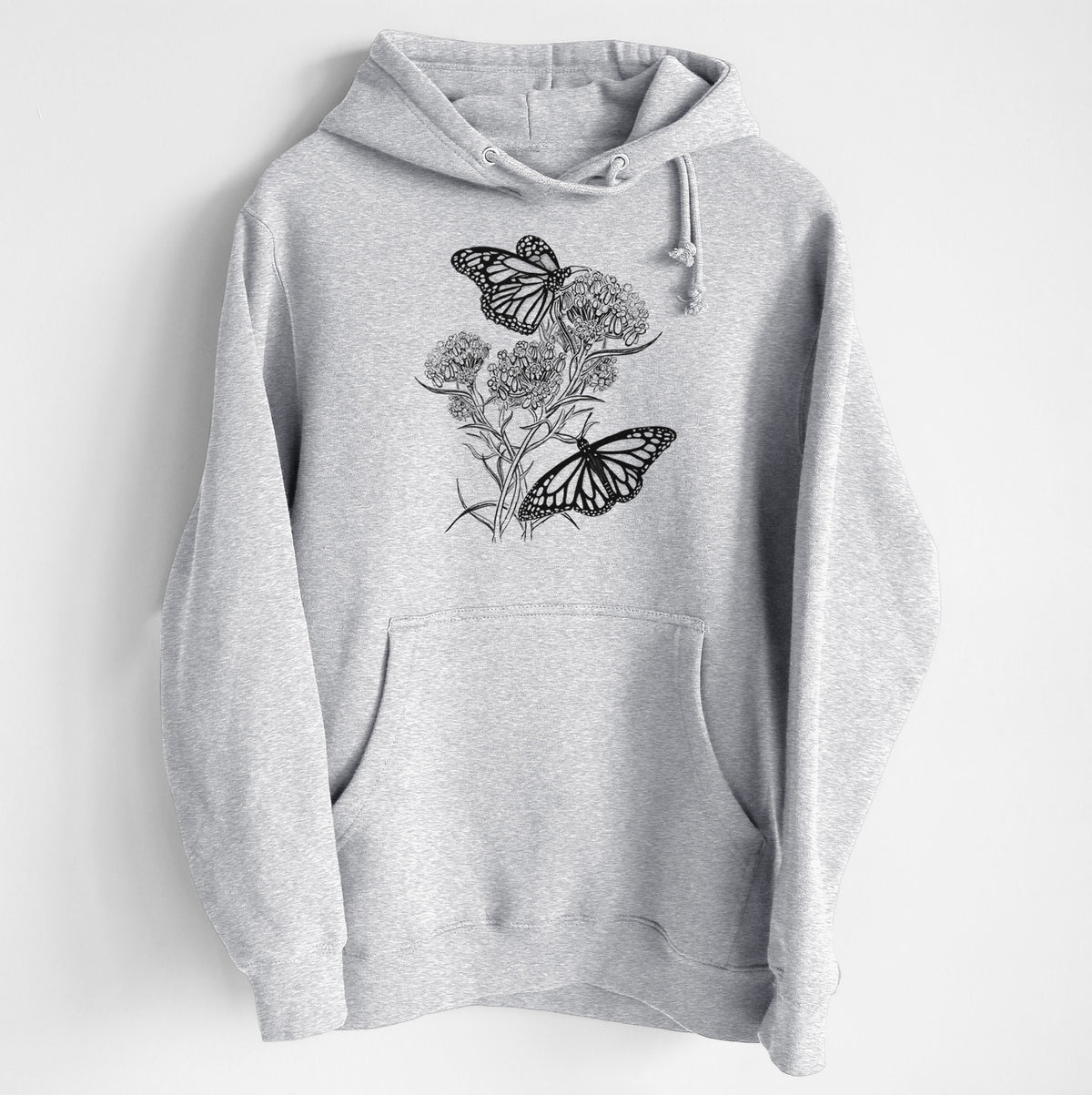 Narrowleaf Milkweed with Monarchs - Heavyweight Fleece Hoodie