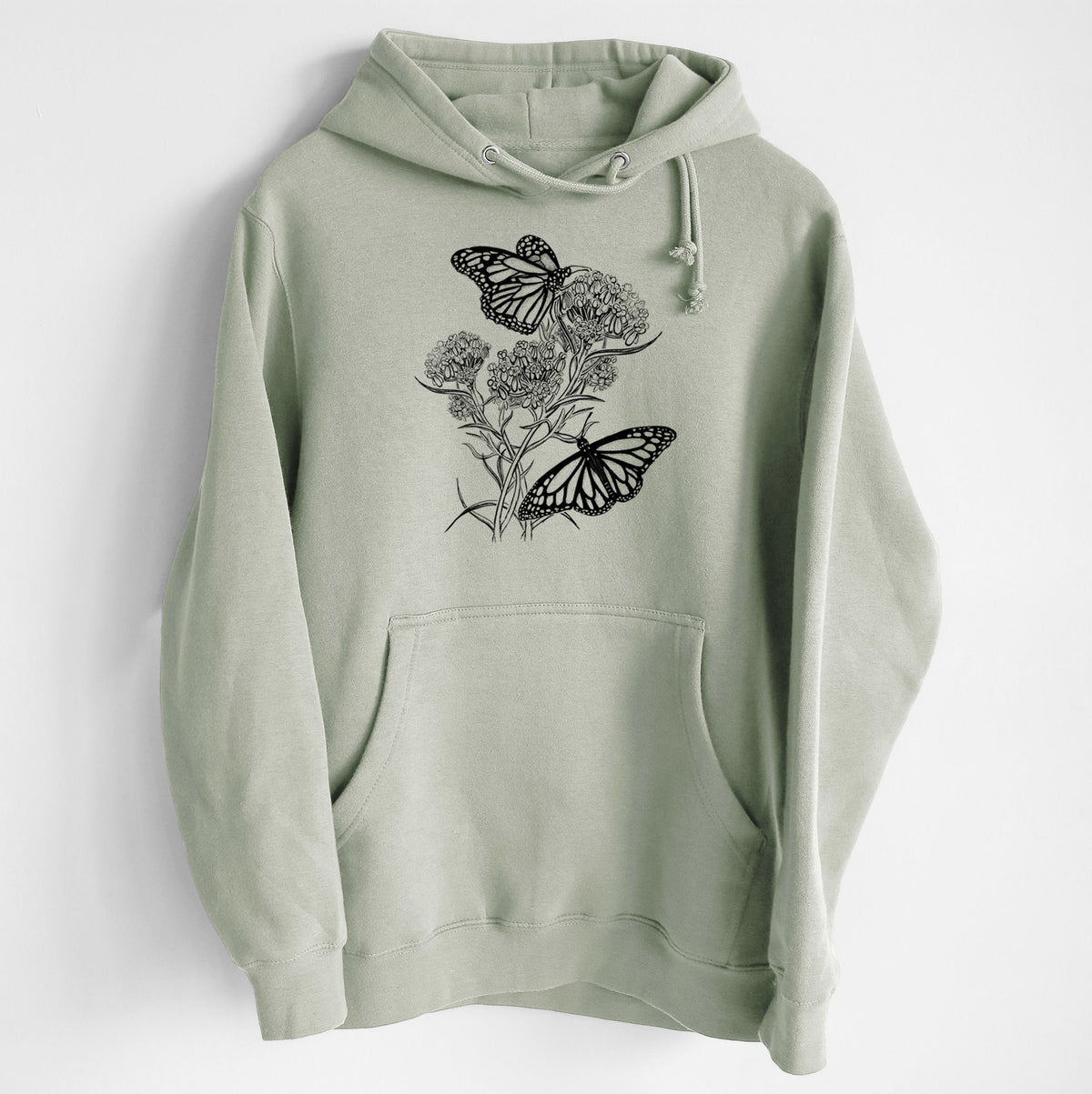 Narrowleaf Milkweed with Monarchs - Heavyweight Fleece Hoodie
