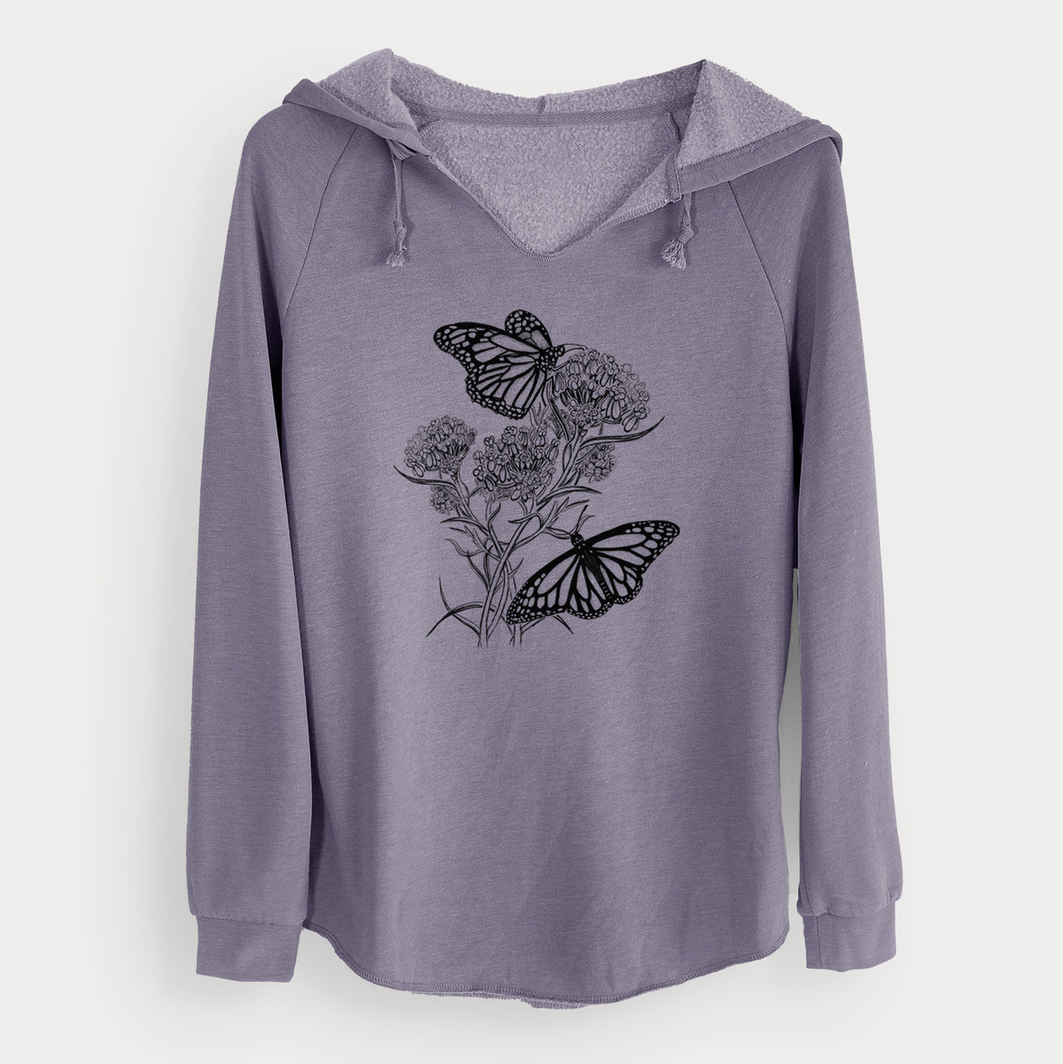 Narrowleaf Milkweed with Monarchs - Cali Wave Hooded Sweatshirt