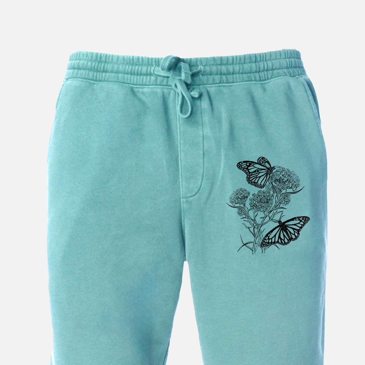 Narrowleaf Milkweed with Monarchs - Unisex Pigment Dyed Sweatpants