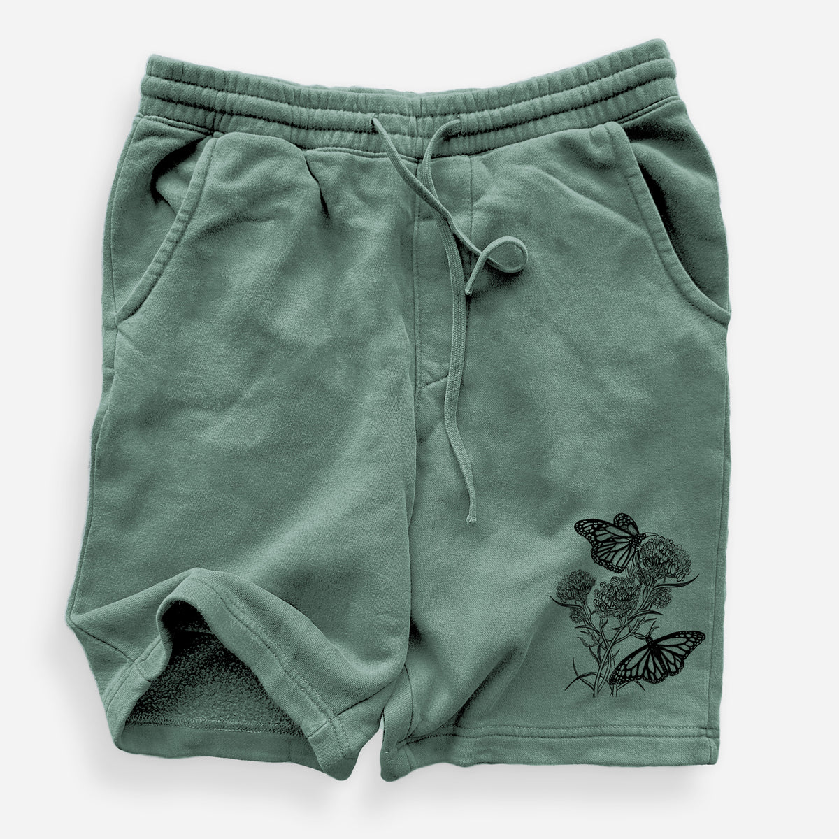 Narrowleaf Milkweed with Monarchs - Unisex Pigment Dyed Shorts