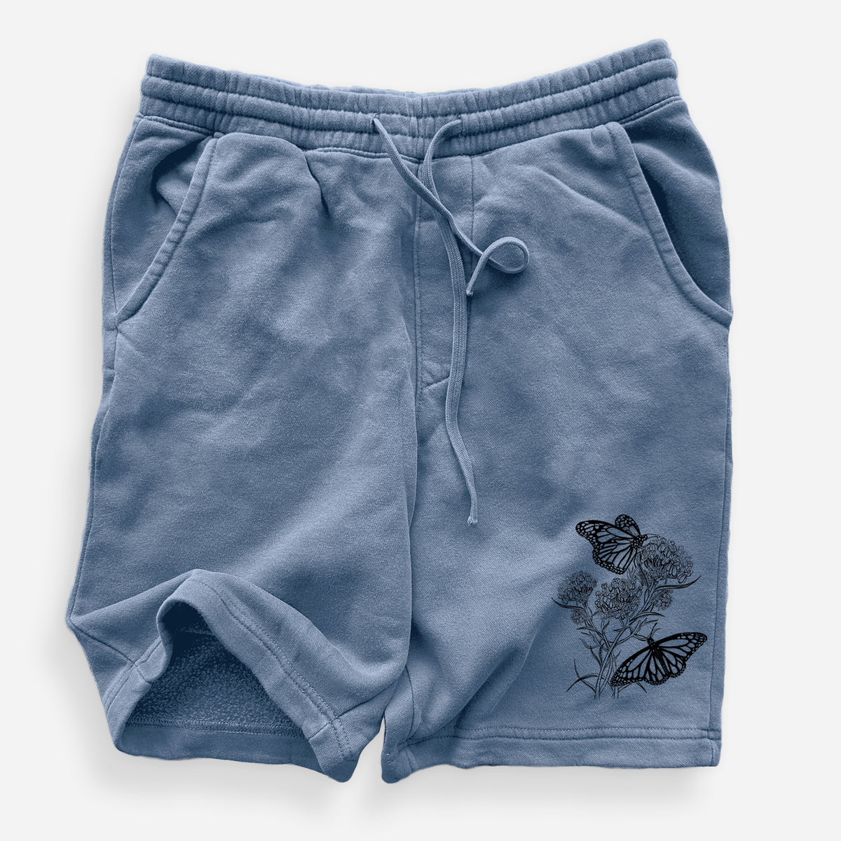Narrowleaf Milkweed with Monarchs - Unisex Pigment Dyed Shorts