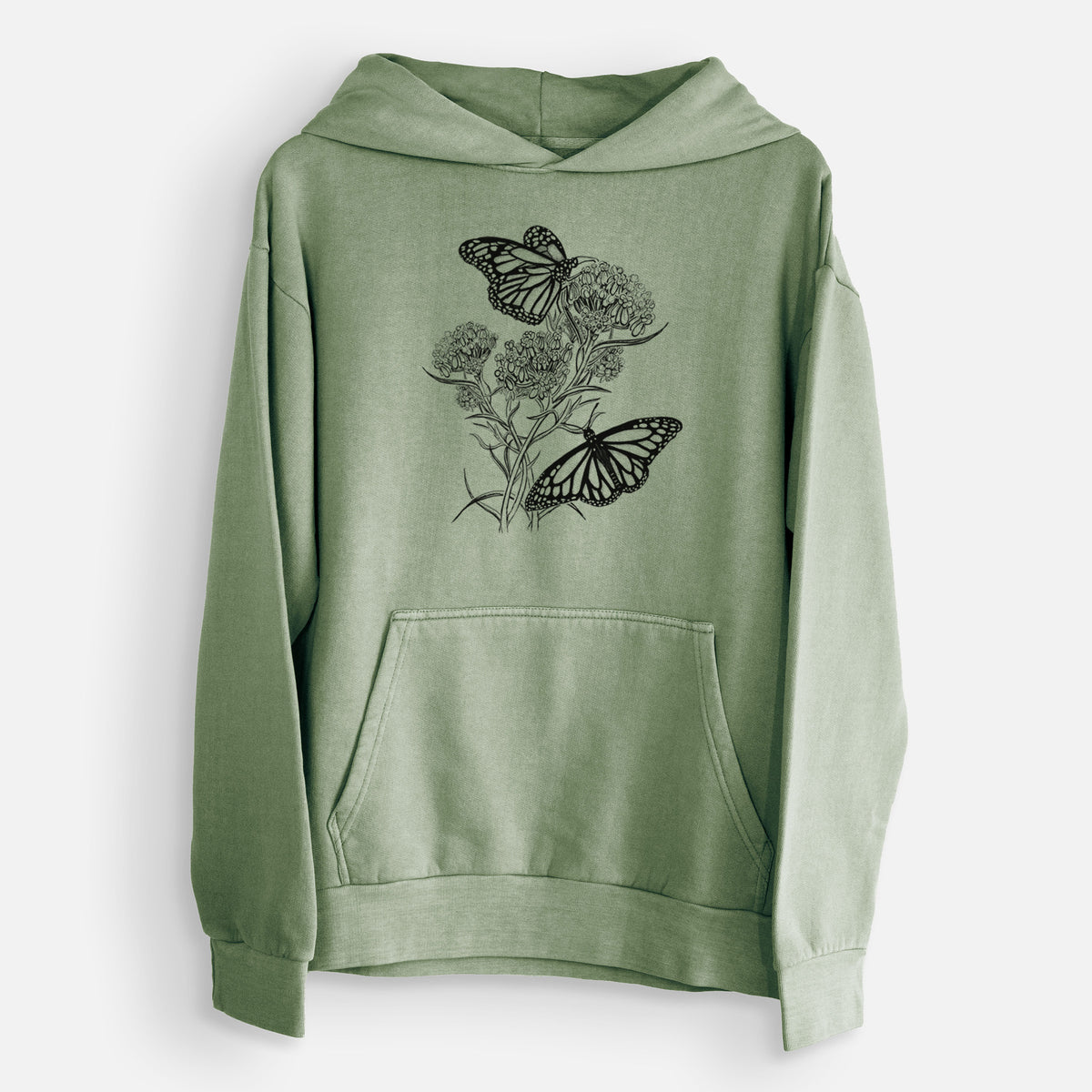 Narrowleaf Milkweed with Monarchs  - Urban Heavyweight Hoodie