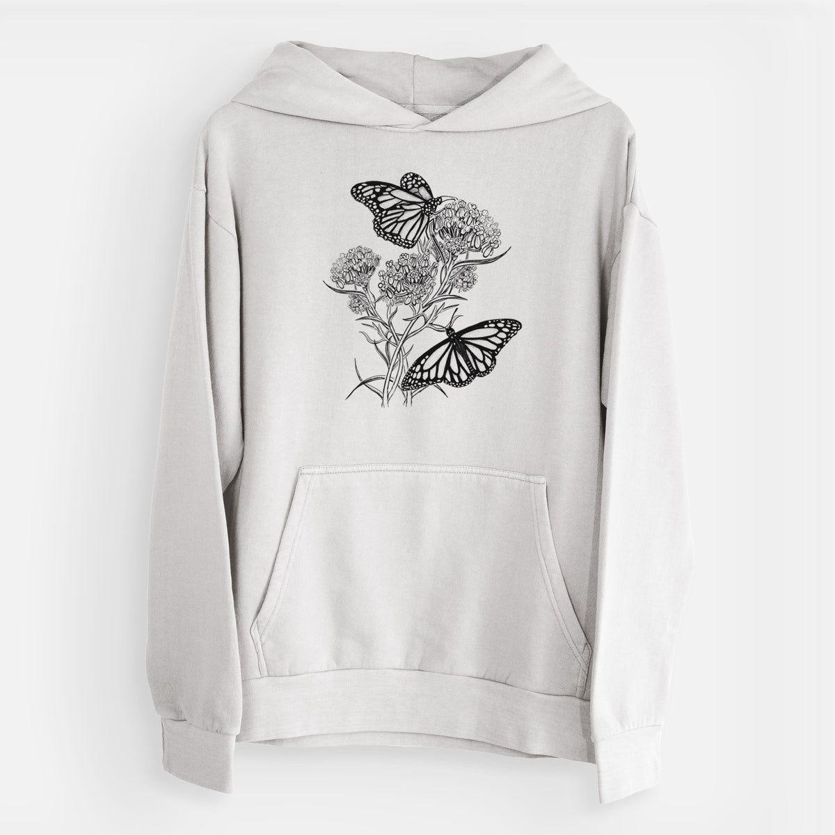 Narrowleaf Milkweed with Monarchs  - Urban Heavyweight Hoodie