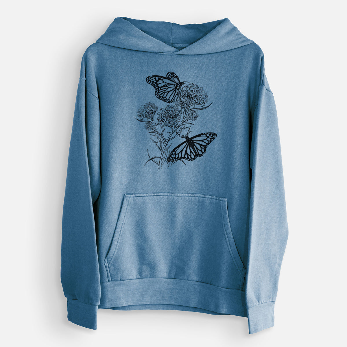 Narrowleaf Milkweed with Monarchs  - Urban Heavyweight Hoodie