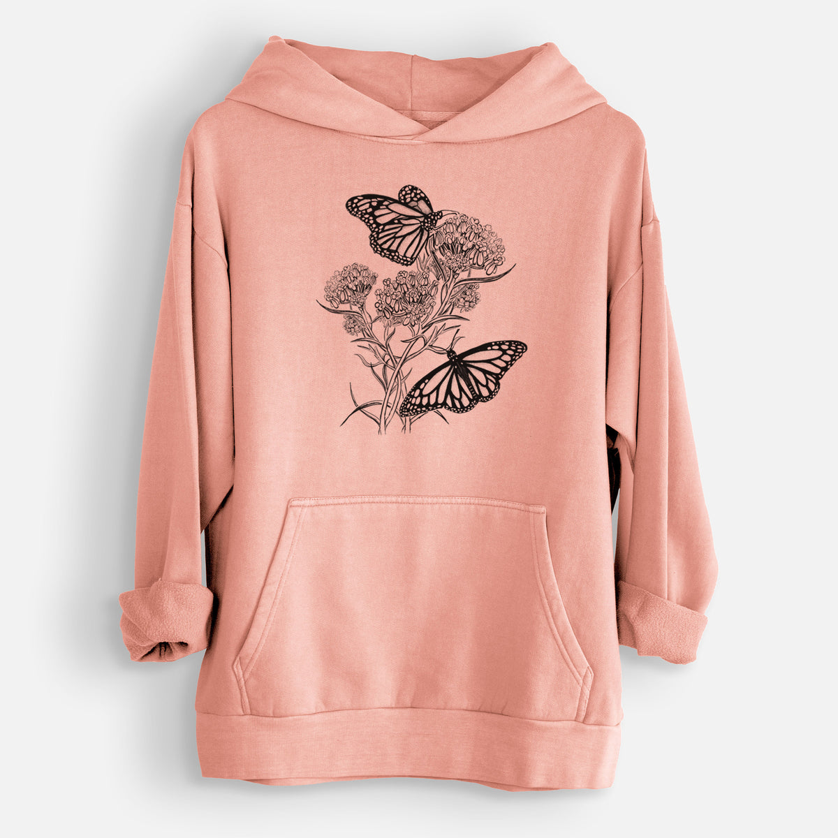 Narrowleaf Milkweed with Monarchs  - Urban Heavyweight Hoodie