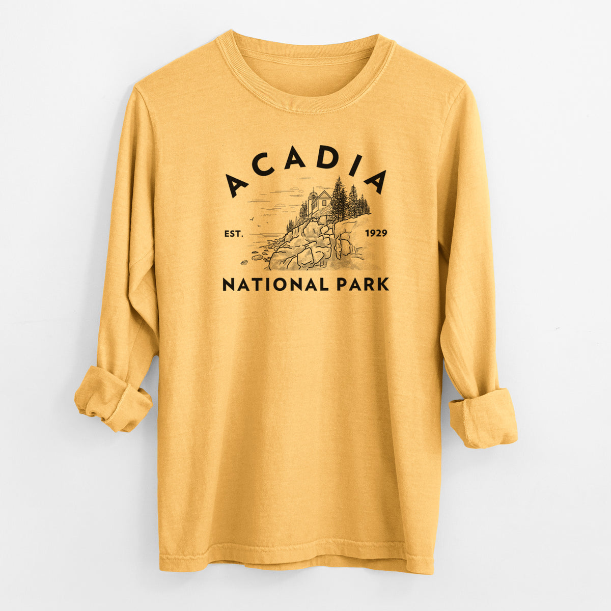 Acadia National Park - Men&#39;s Heavyweight 100% Cotton Long Sleeve