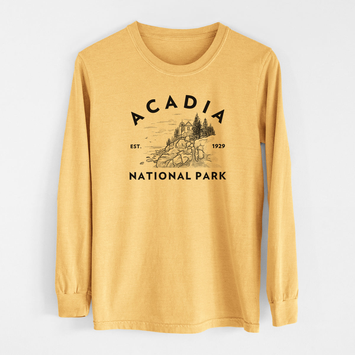 Acadia National Park - Men&#39;s Heavyweight 100% Cotton Long Sleeve