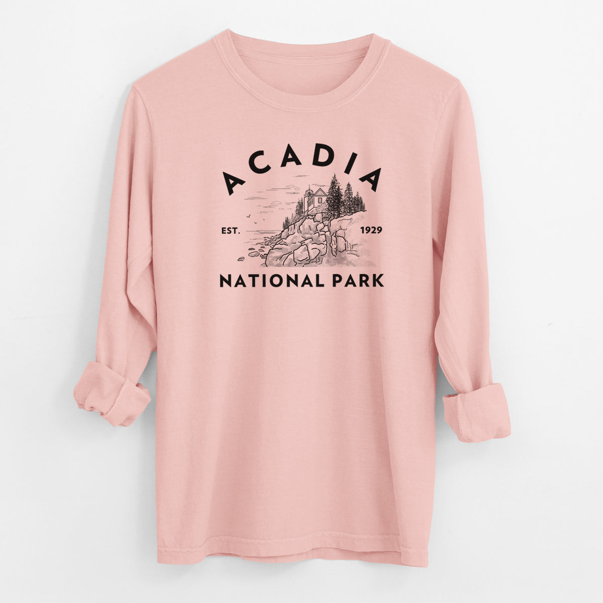 Acadia National Park - Men&#39;s Heavyweight 100% Cotton Long Sleeve