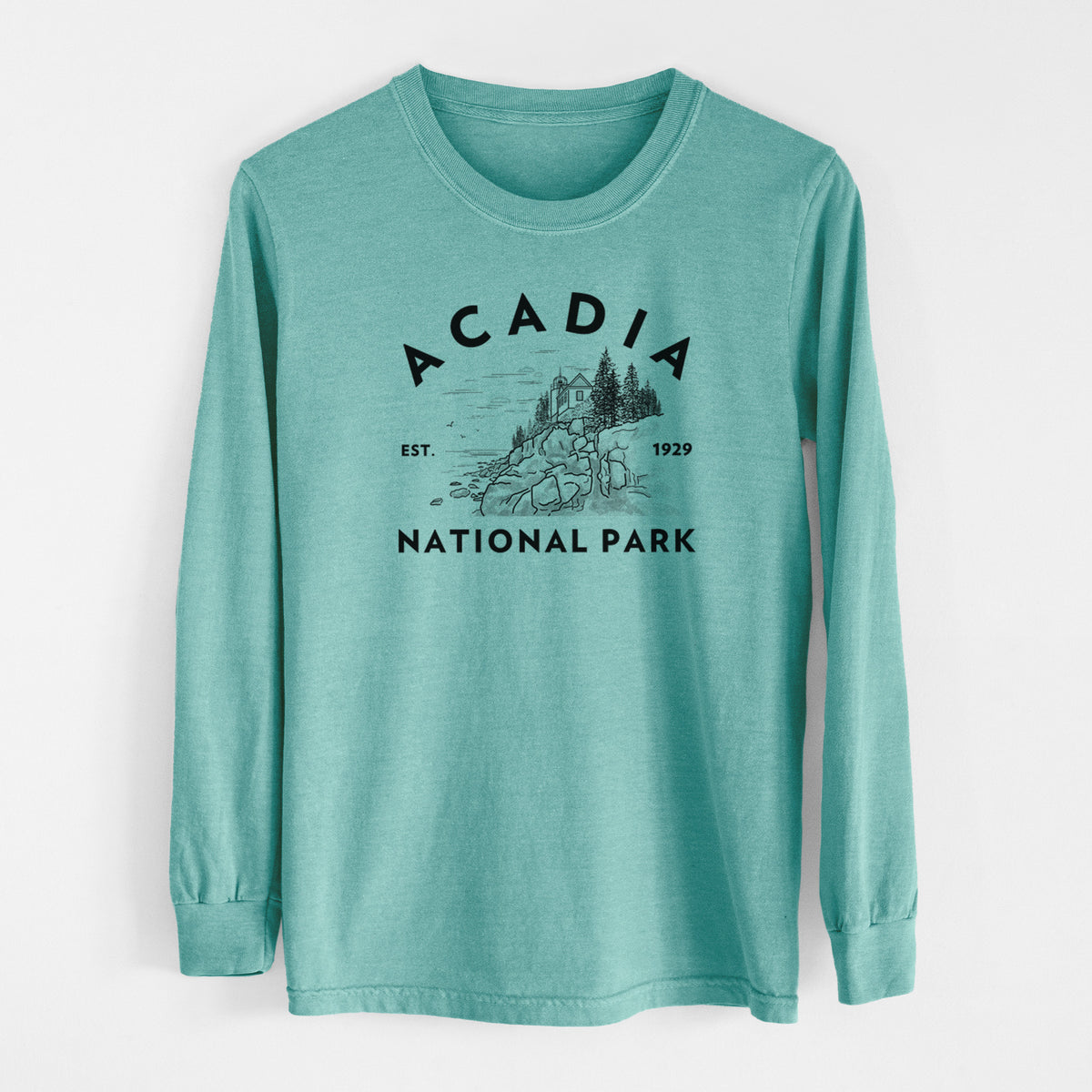 Acadia National Park - Men&#39;s Heavyweight 100% Cotton Long Sleeve