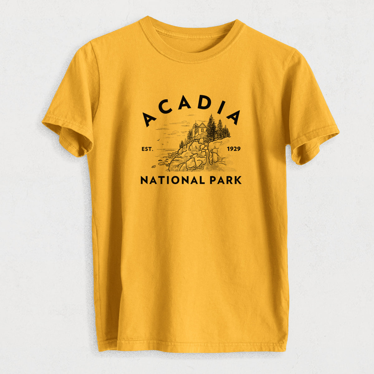 Acadia National Park - Heavyweight Men&#39;s 100% Organic Cotton Tee