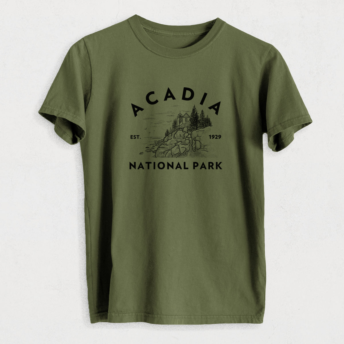 Acadia National Park - Heavyweight Men&#39;s 100% Organic Cotton Tee