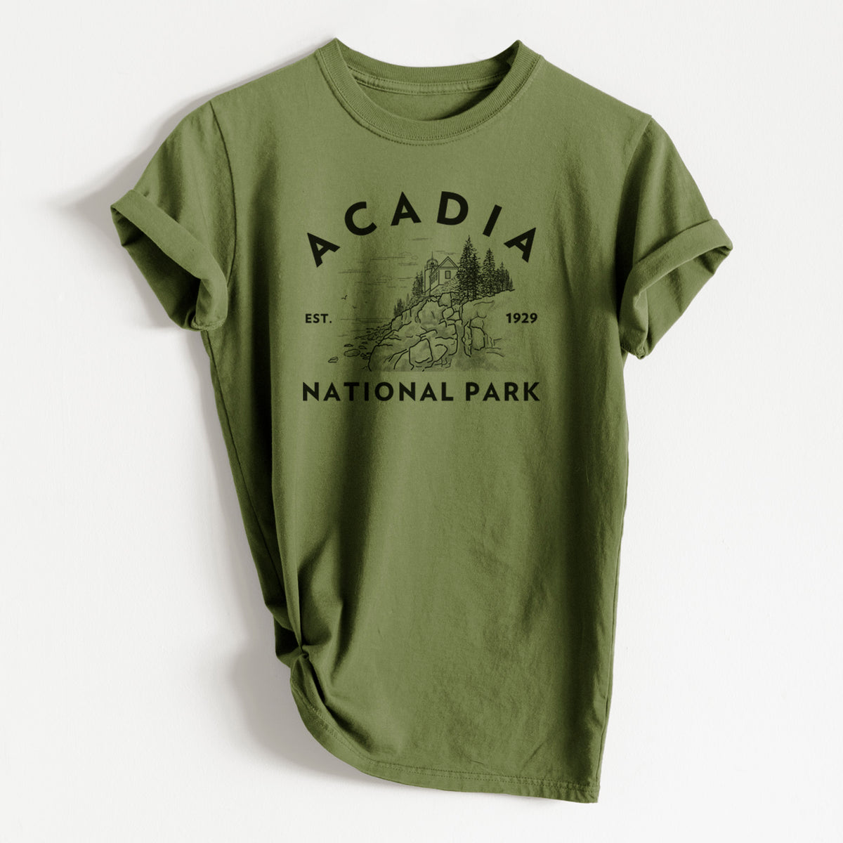 Acadia National Park - Heavyweight Men&#39;s 100% Organic Cotton Tee