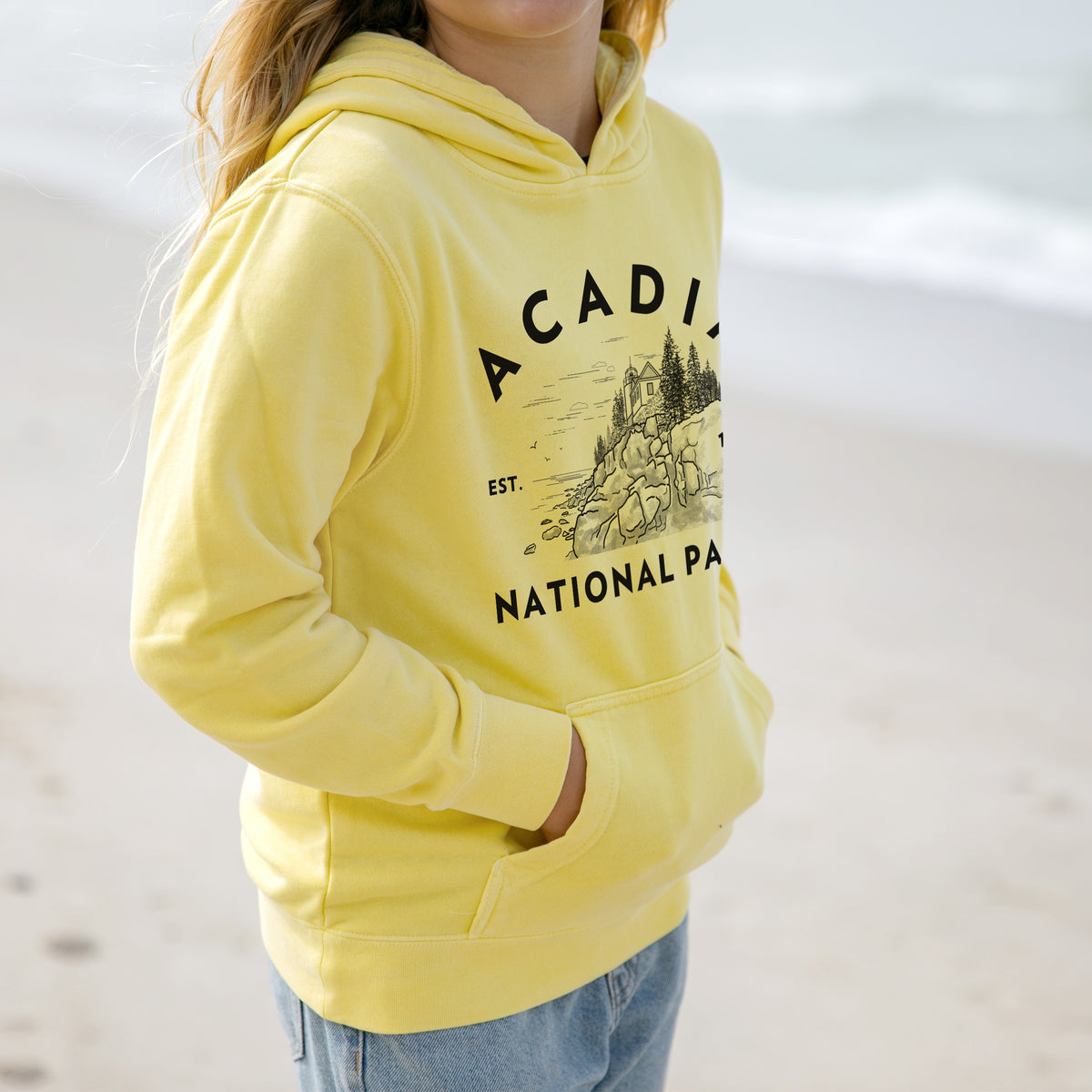 Acadia National Park - Youth Pigment Dyed Hoodie