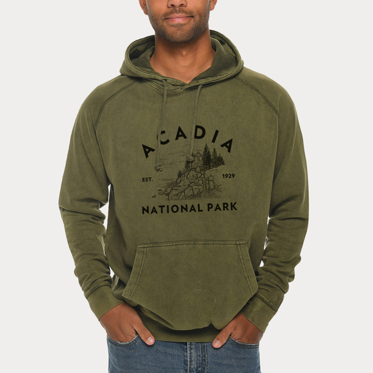 Acadia National Park  - Mid-Weight Unisex Vintage 100% Cotton Hoodie