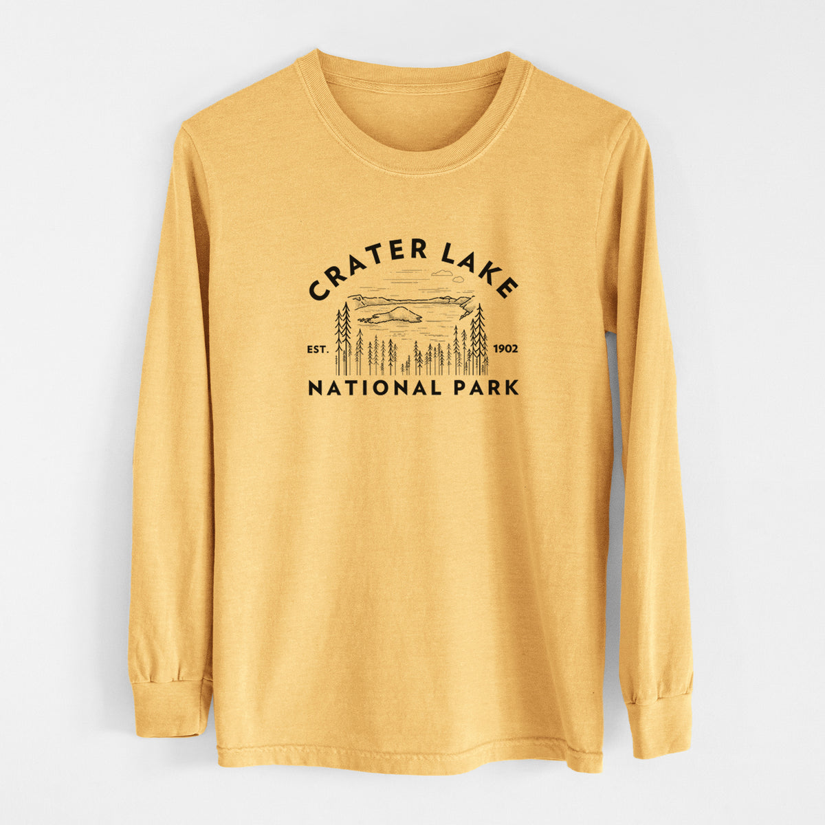 Crater Lake National Park - Men&#39;s Heavyweight 100% Cotton Long Sleeve