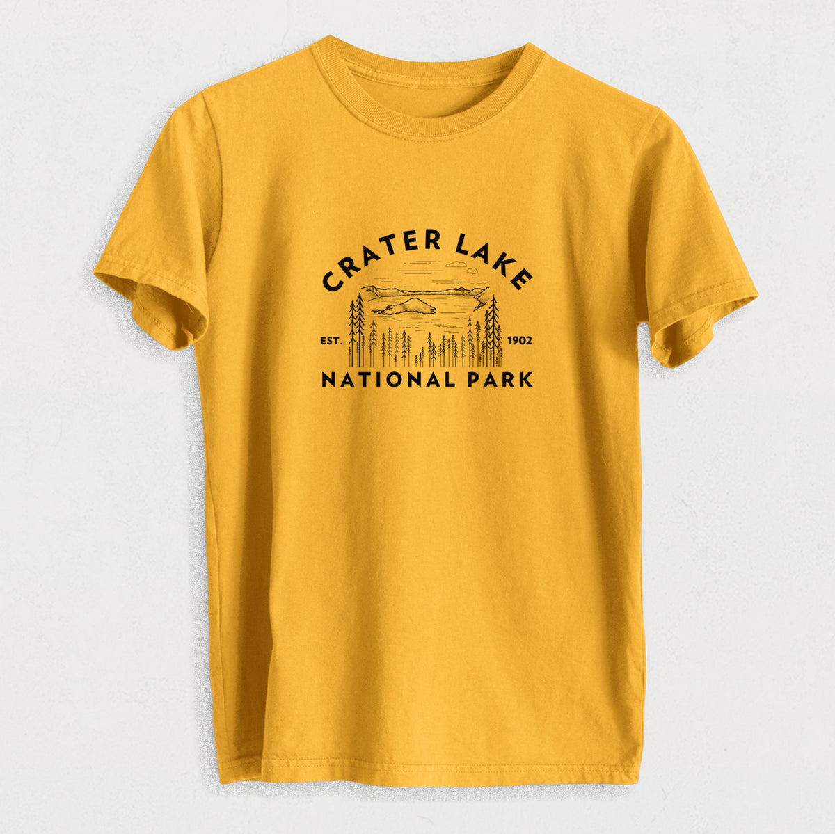 Crater Lake National Park - Heavyweight Men&#39;s 100% Organic Cotton Tee