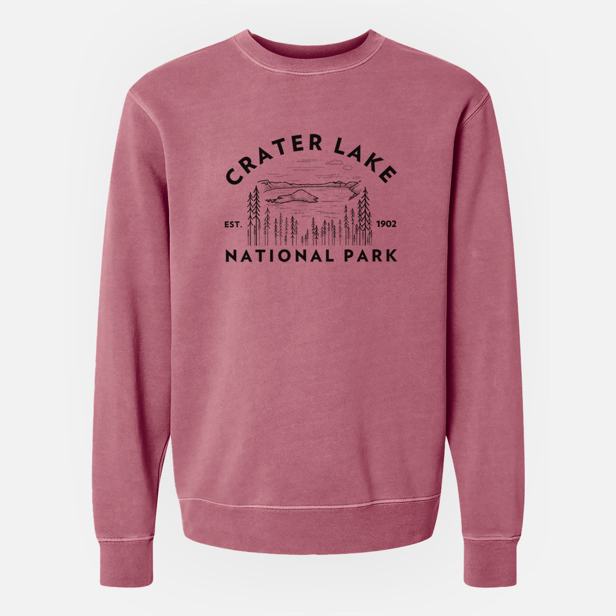 Crater Lake National Park - Unisex Pigment Dyed Crew Sweatshirt