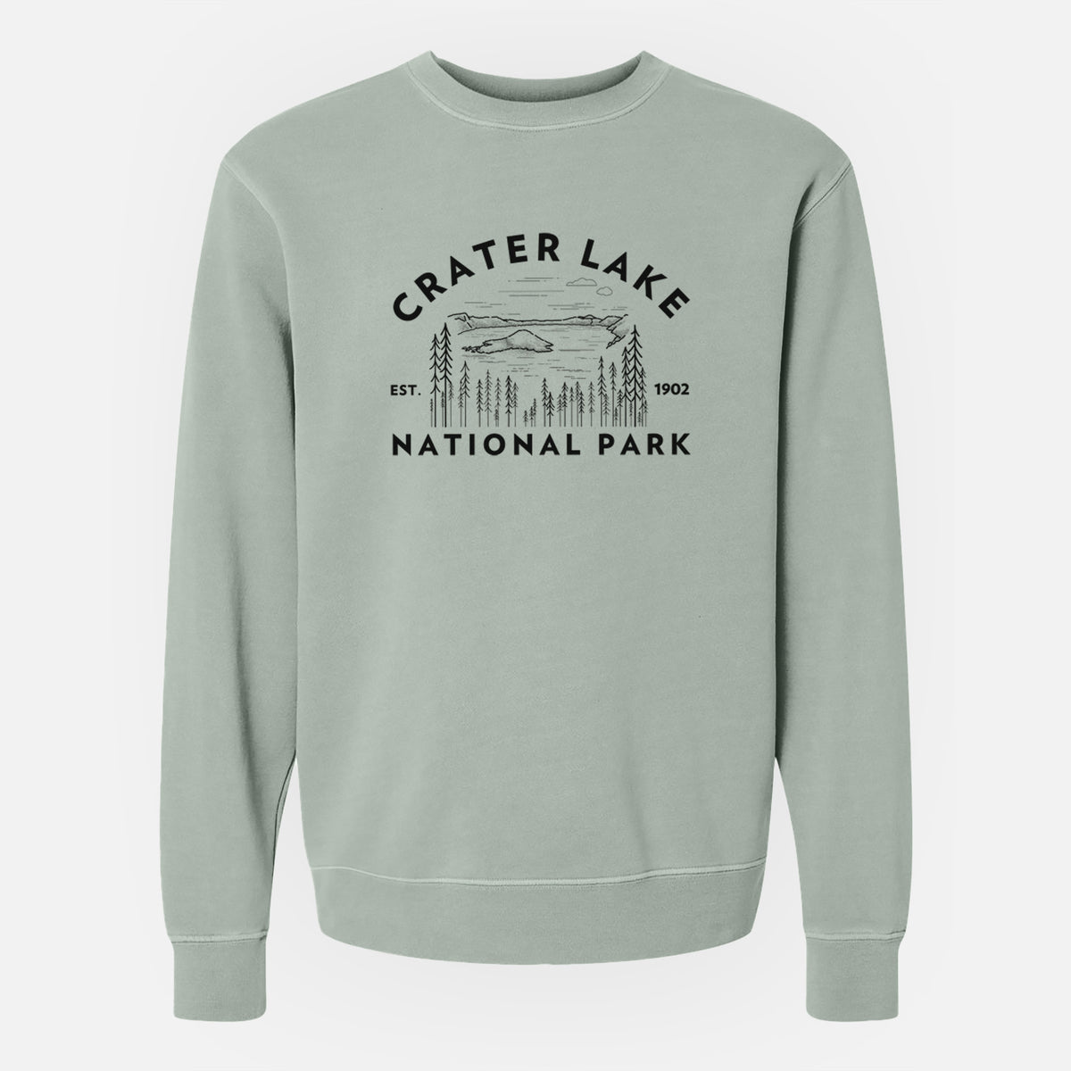 Crater Lake National Park - Unisex Pigment Dyed Crew Sweatshirt