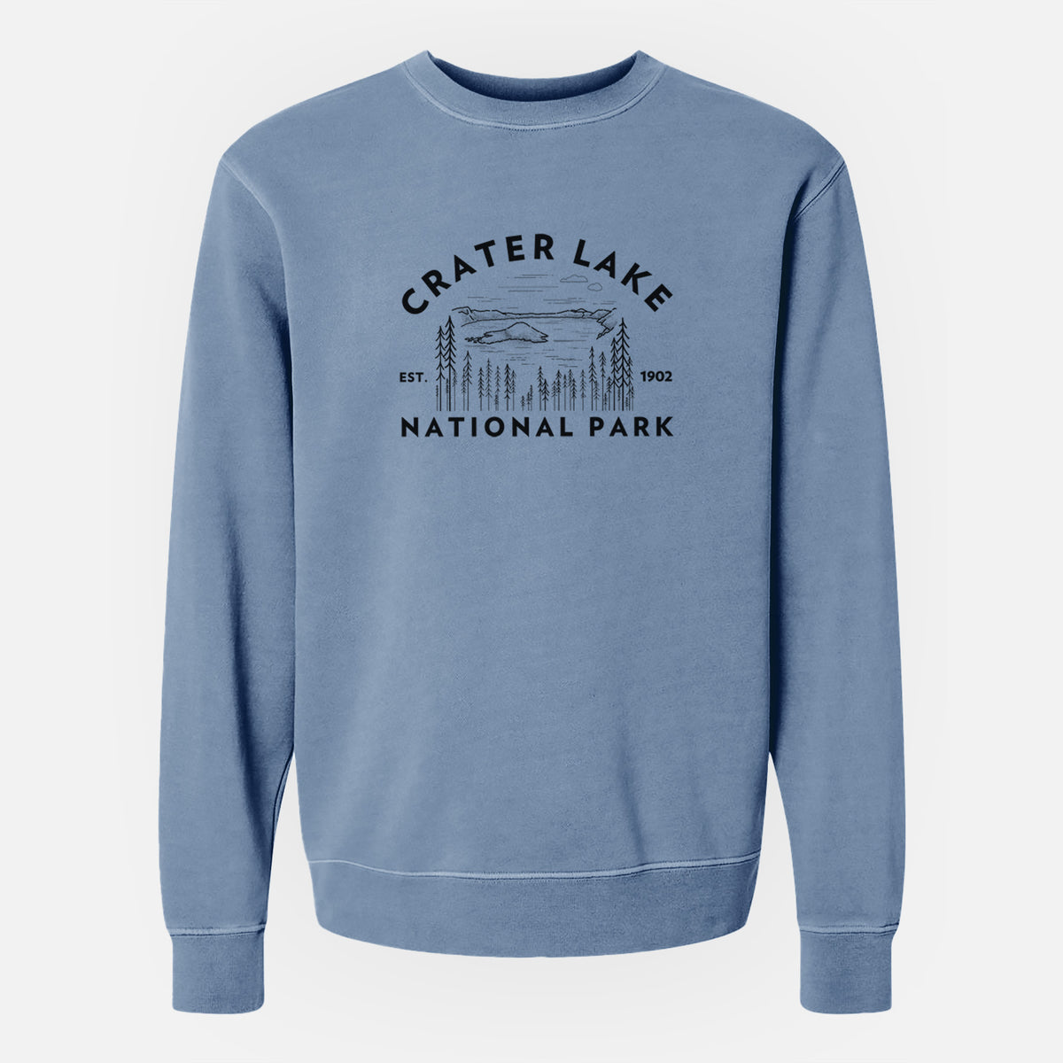 Crater Lake National Park - Unisex Pigment Dyed Crew Sweatshirt