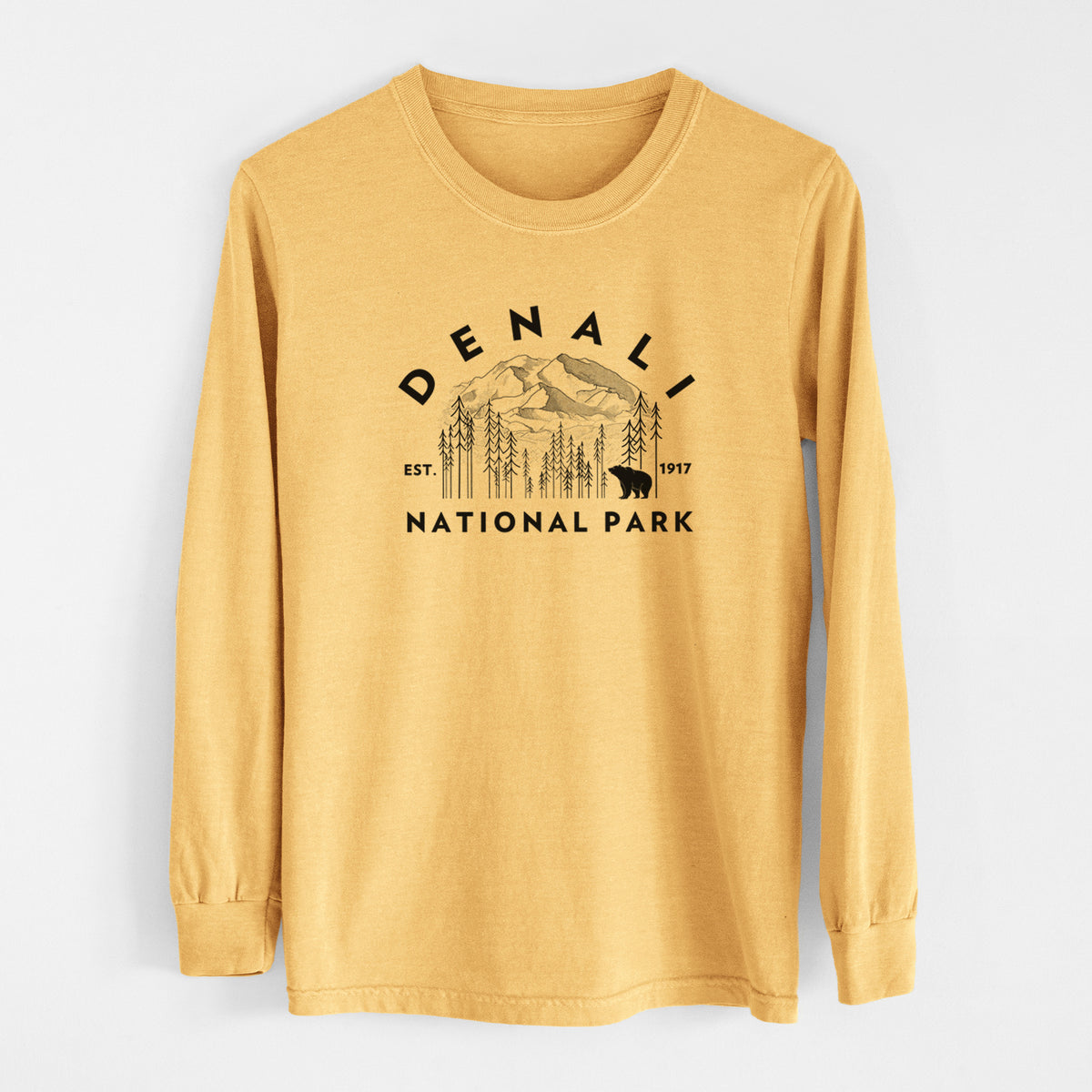 Denali National Park - Men&#39;s Heavyweight 100% Cotton Long Sleeve