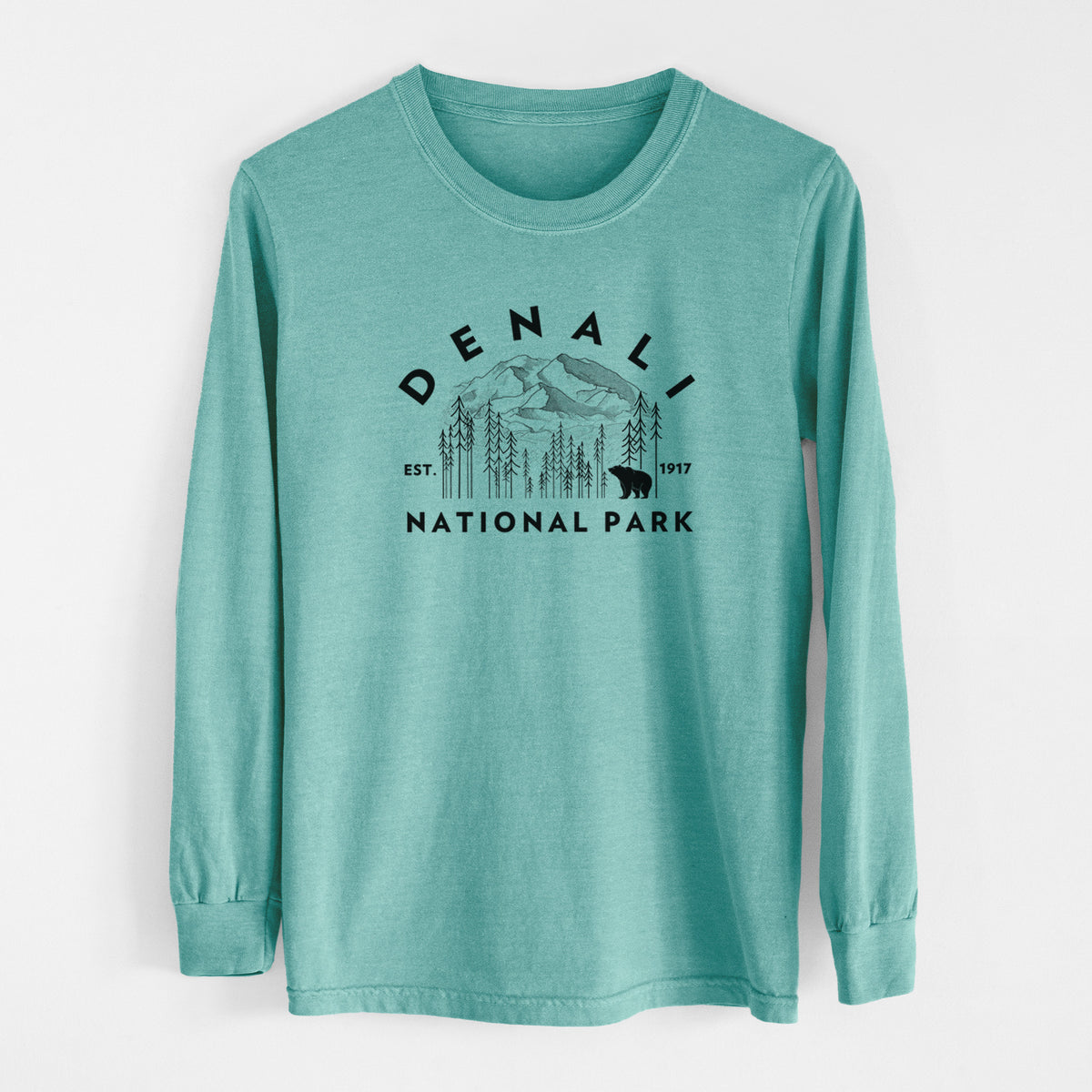 Denali National Park - Men&#39;s Heavyweight 100% Cotton Long Sleeve