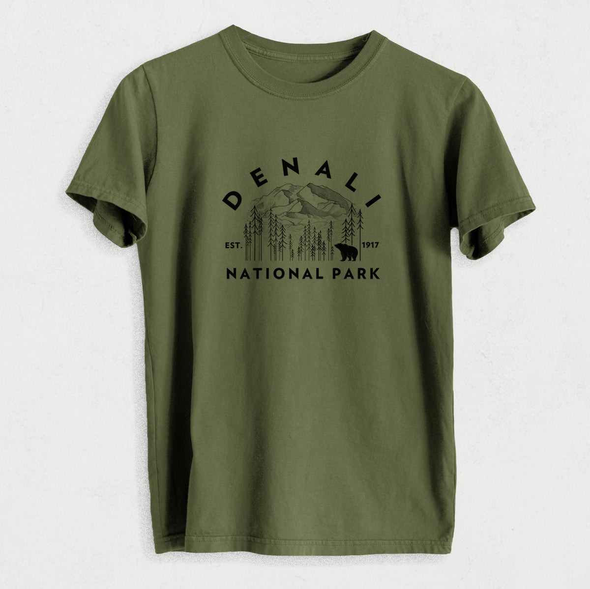 Denali National Park - Heavyweight Men&#39;s 100% Organic Cotton Tee