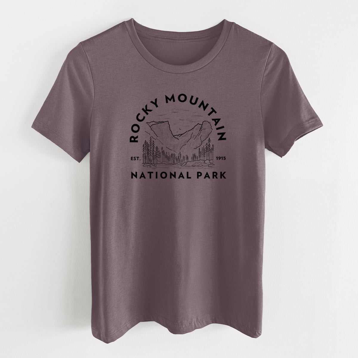 Rocky Mountain National Park - Women&#39;s Lightweight Relaxed Fit 100% Cotton Crewneck