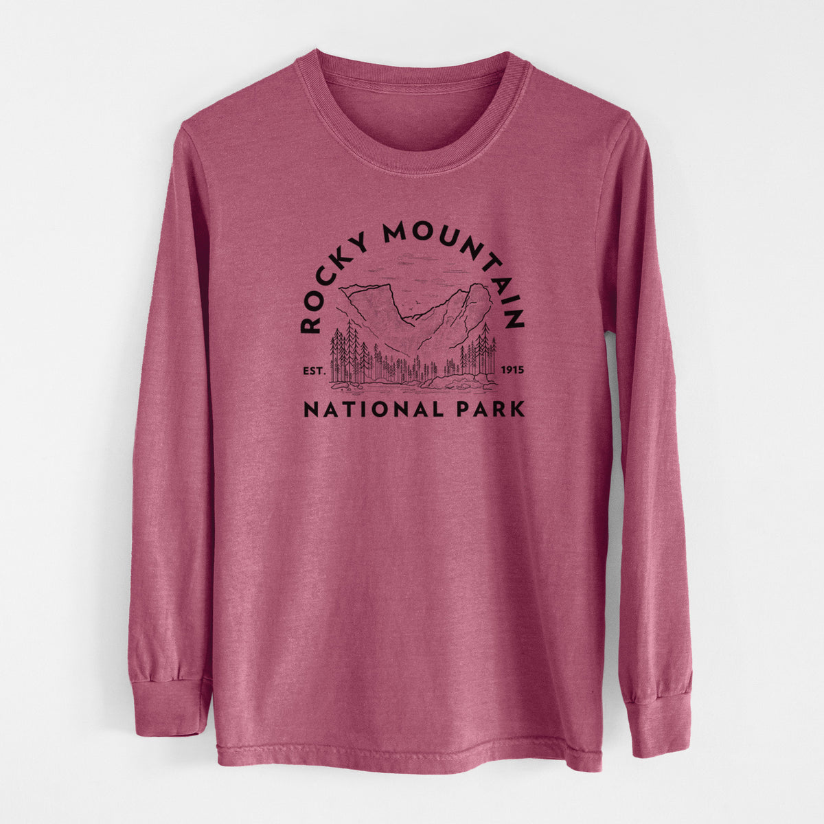 Rocky Mountain National Park - Men&#39;s Heavyweight 100% Cotton Long Sleeve