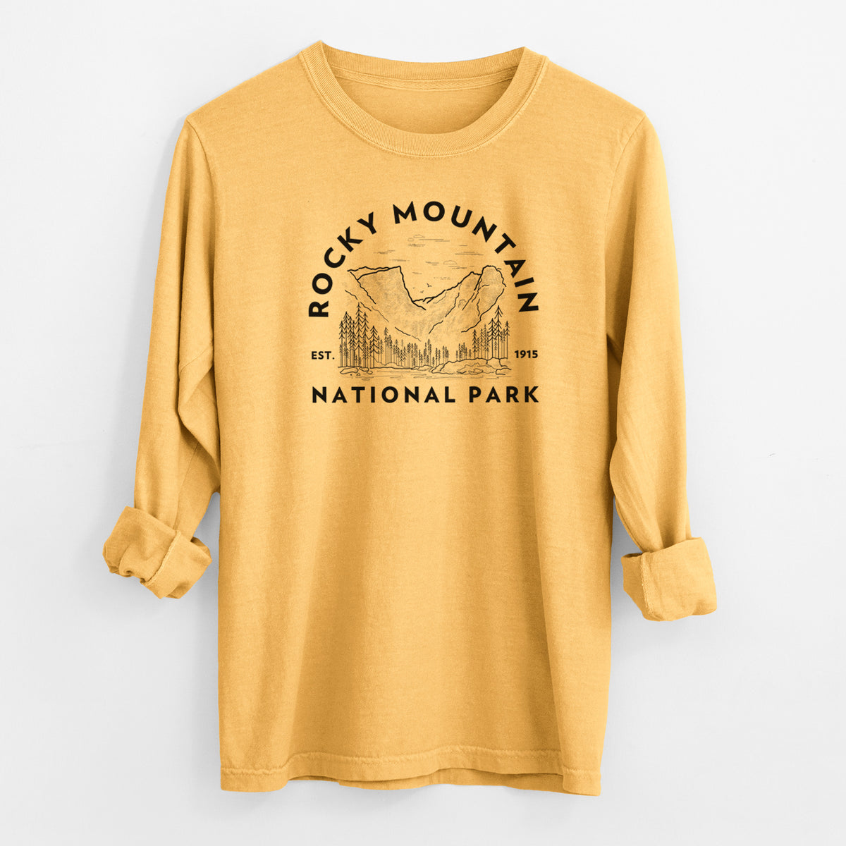 Rocky Mountain National Park - Men&#39;s Heavyweight 100% Cotton Long Sleeve