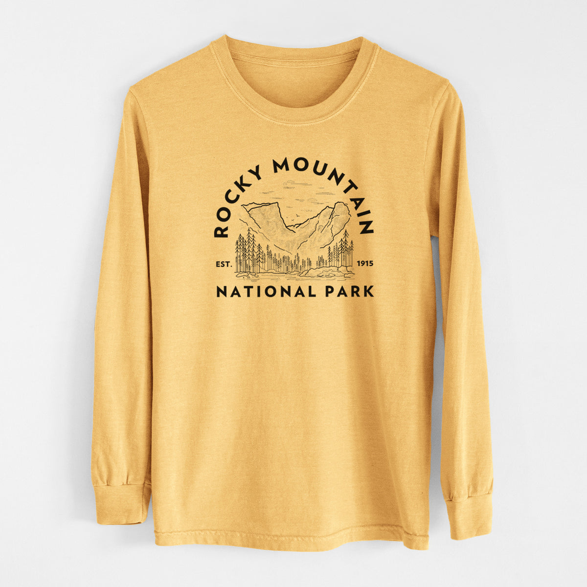 Rocky Mountain National Park - Men&#39;s Heavyweight 100% Cotton Long Sleeve