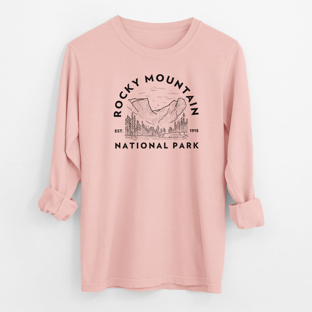 Rocky Mountain National Park - Men&#39;s Heavyweight 100% Cotton Long Sleeve