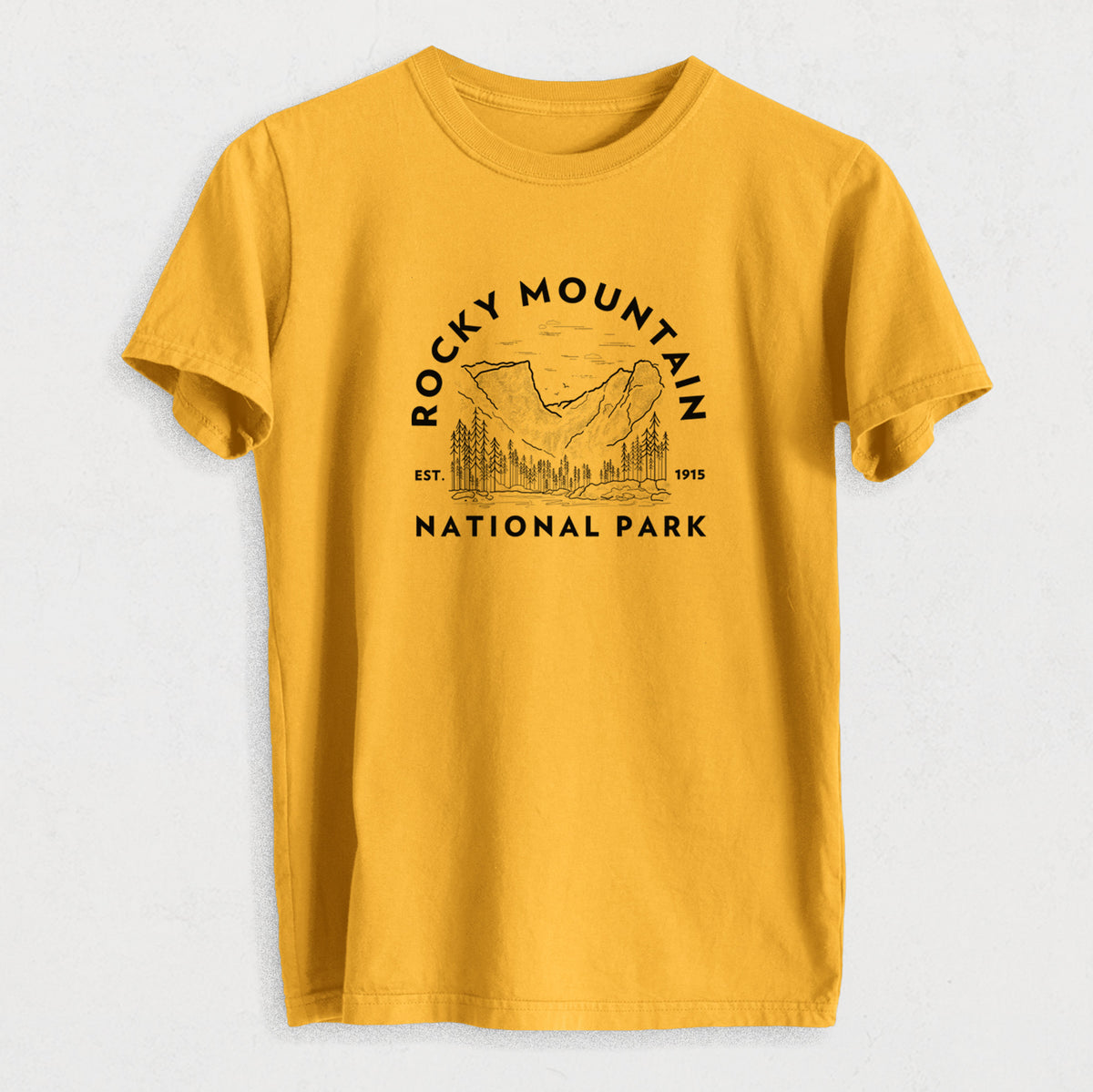 Rocky Mountain National Park - Heavyweight Men&#39;s 100% Organic Cotton Tee