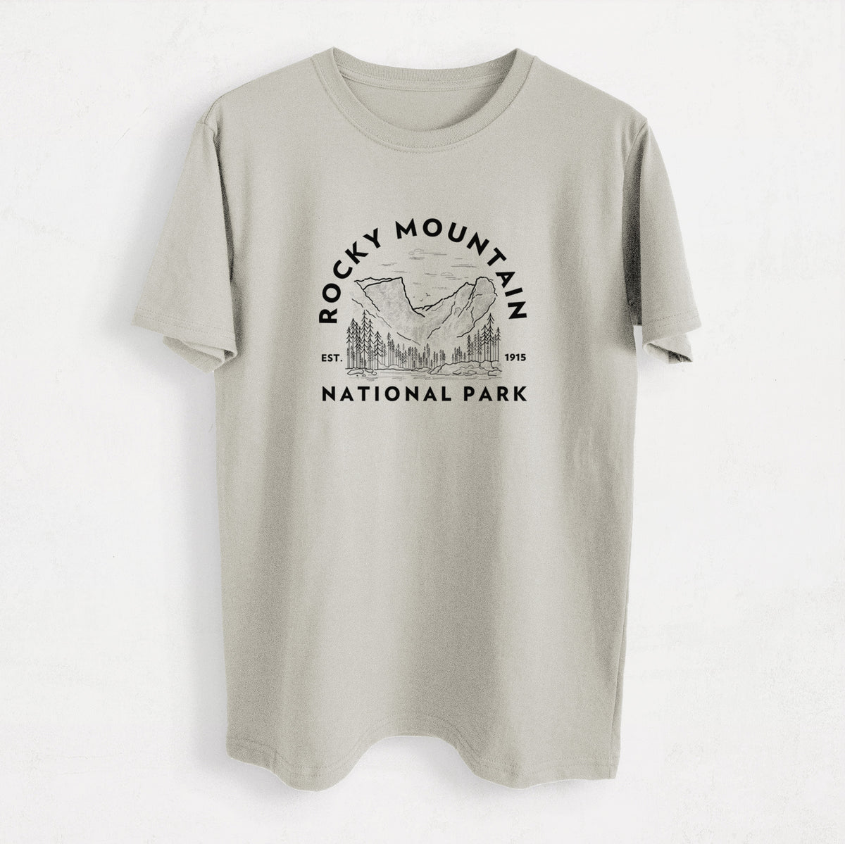 Rocky Mountain National Park - Heavyweight Men&#39;s 100% Organic Cotton Tee