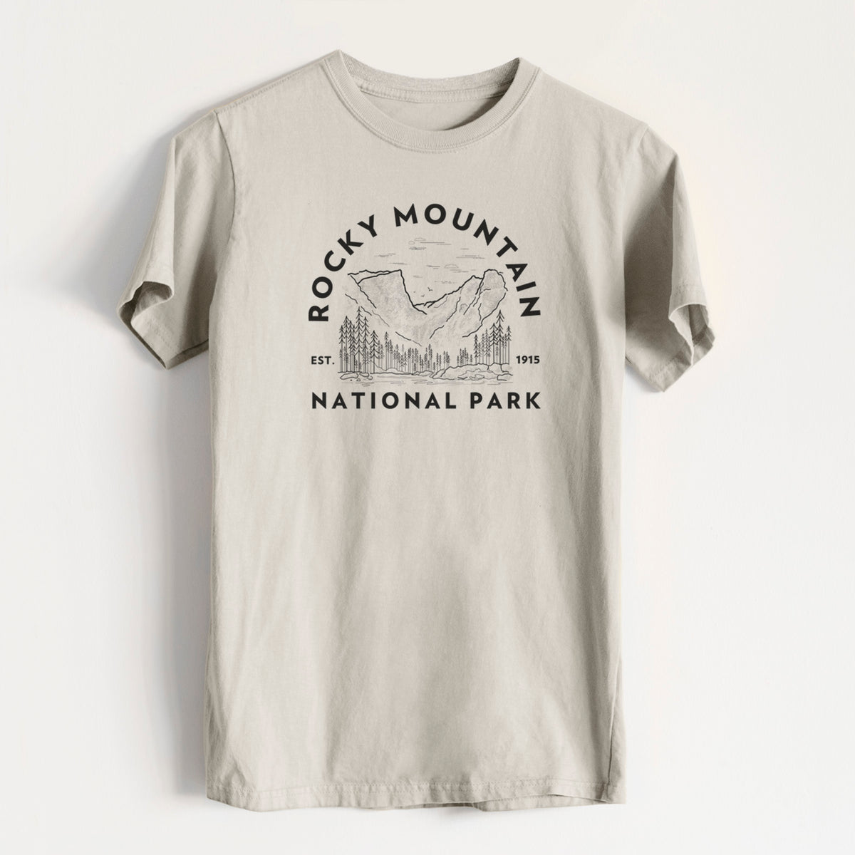 Rocky Mountain National Park - Heavyweight Men&#39;s 100% Organic Cotton Tee