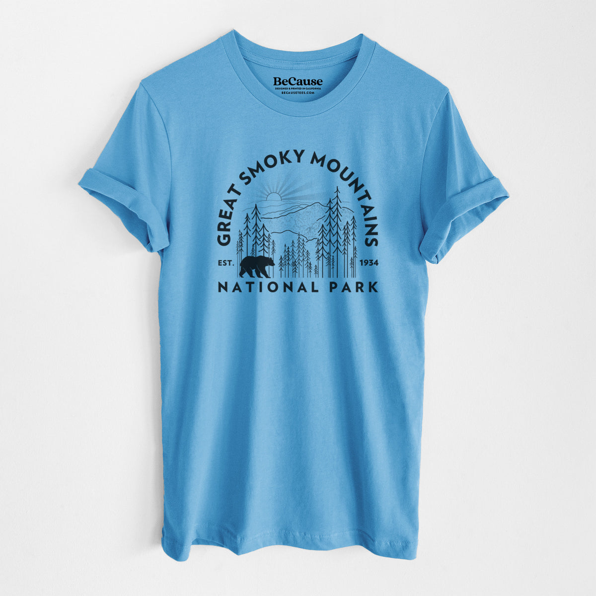 Great Smoky Mountains National Park - Lightweight 100% Cotton Unisex Crewneck