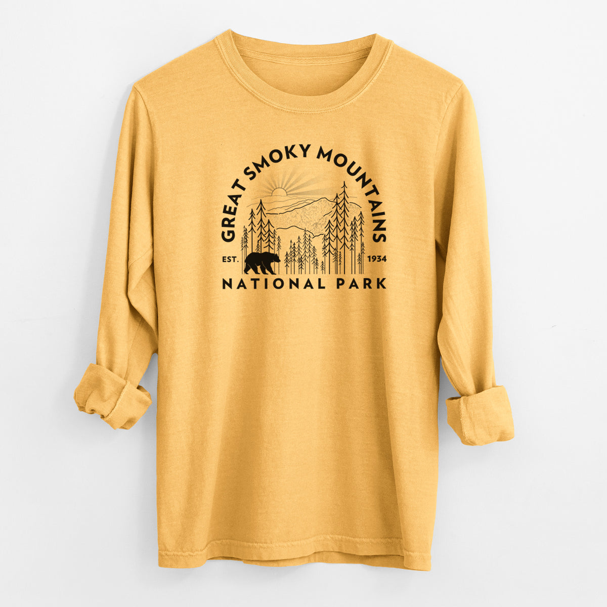 Great Smoky Mountains National Park - Men&#39;s Heavyweight 100% Cotton Long Sleeve