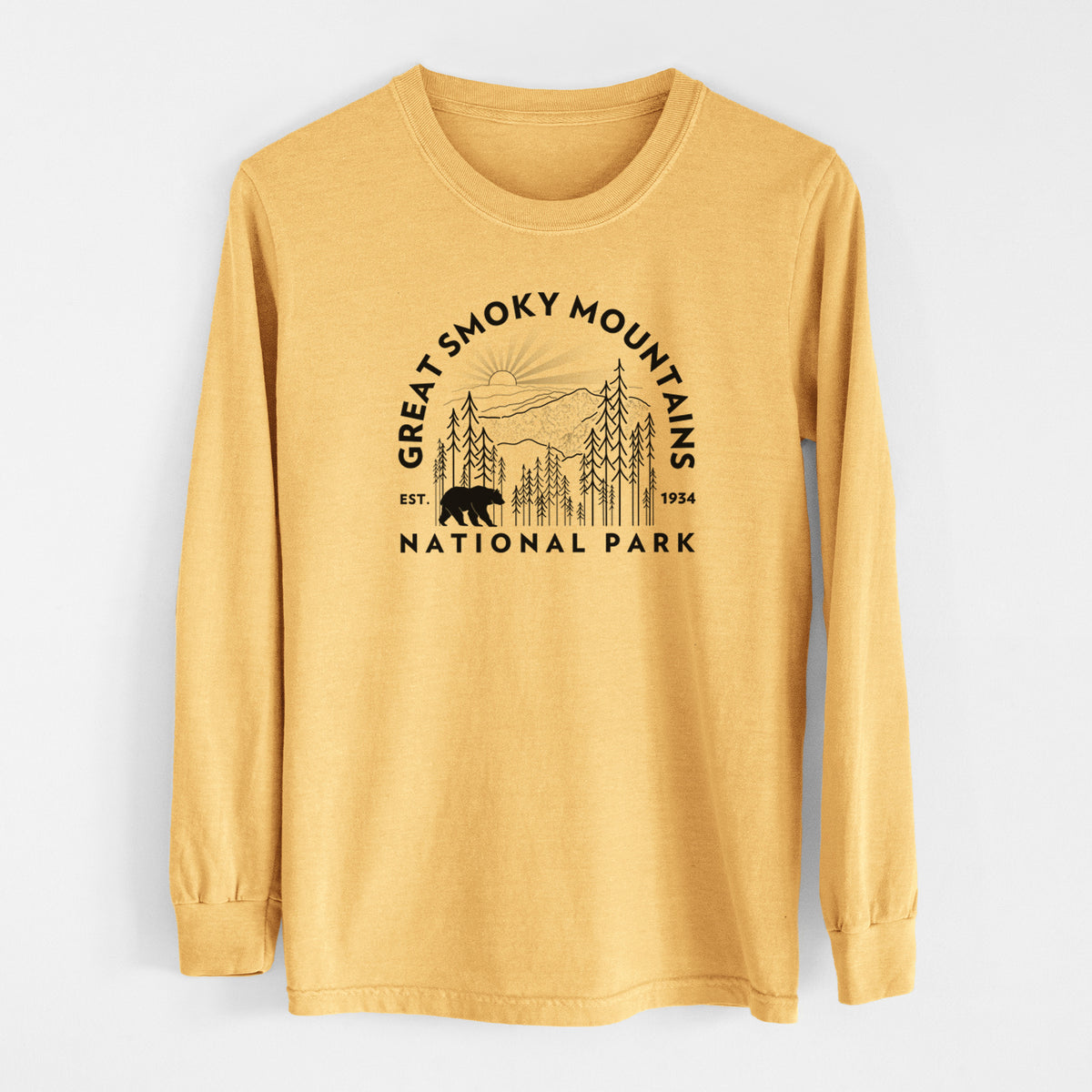 Great Smoky Mountains National Park - Men&#39;s Heavyweight 100% Cotton Long Sleeve