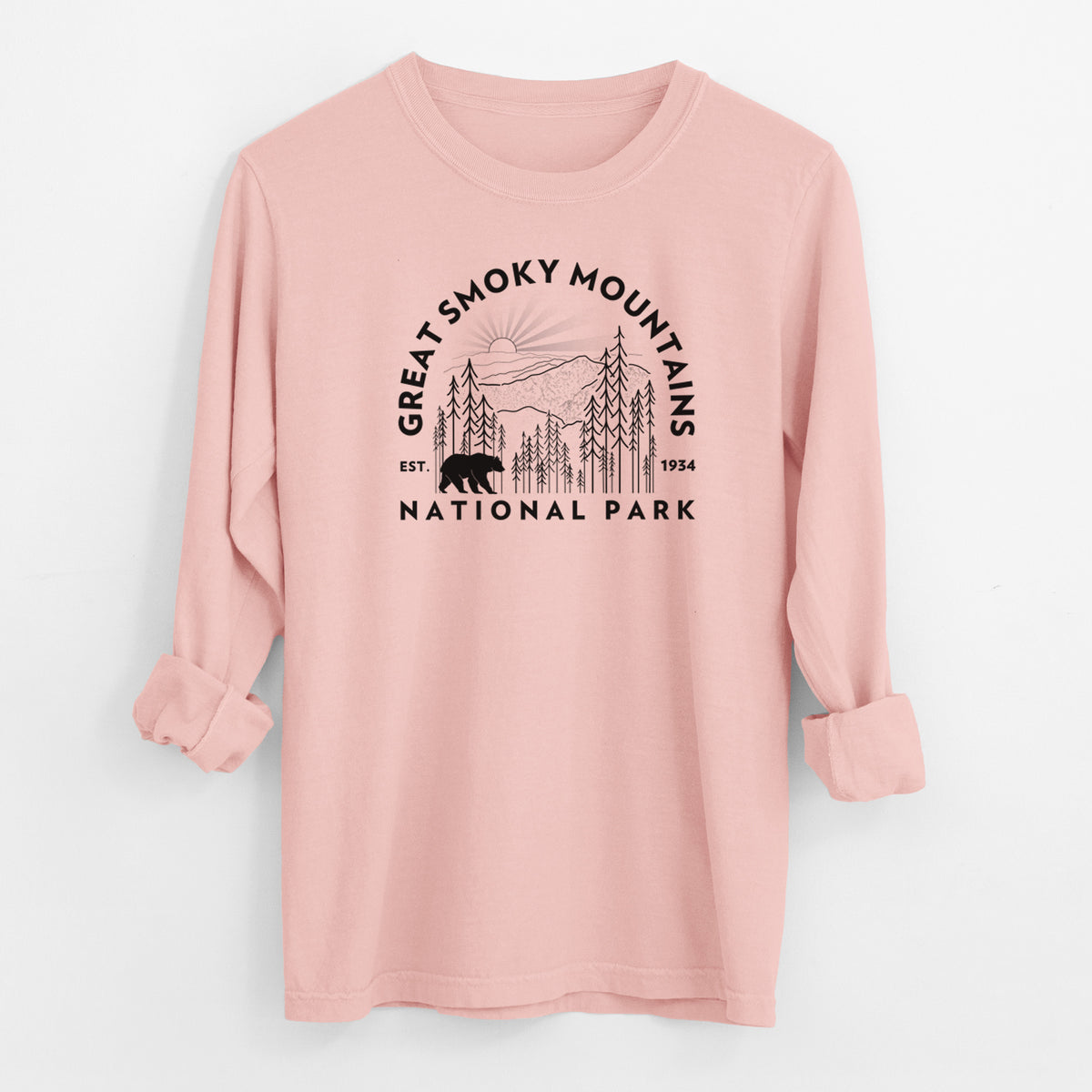 Great Smoky Mountains National Park - Men&#39;s Heavyweight 100% Cotton Long Sleeve