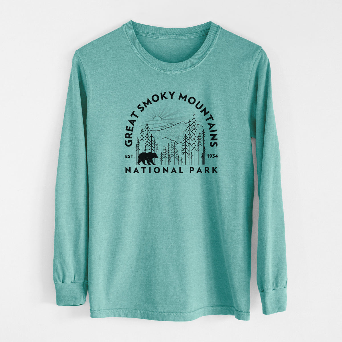 Great Smoky Mountains National Park - Men&#39;s Heavyweight 100% Cotton Long Sleeve