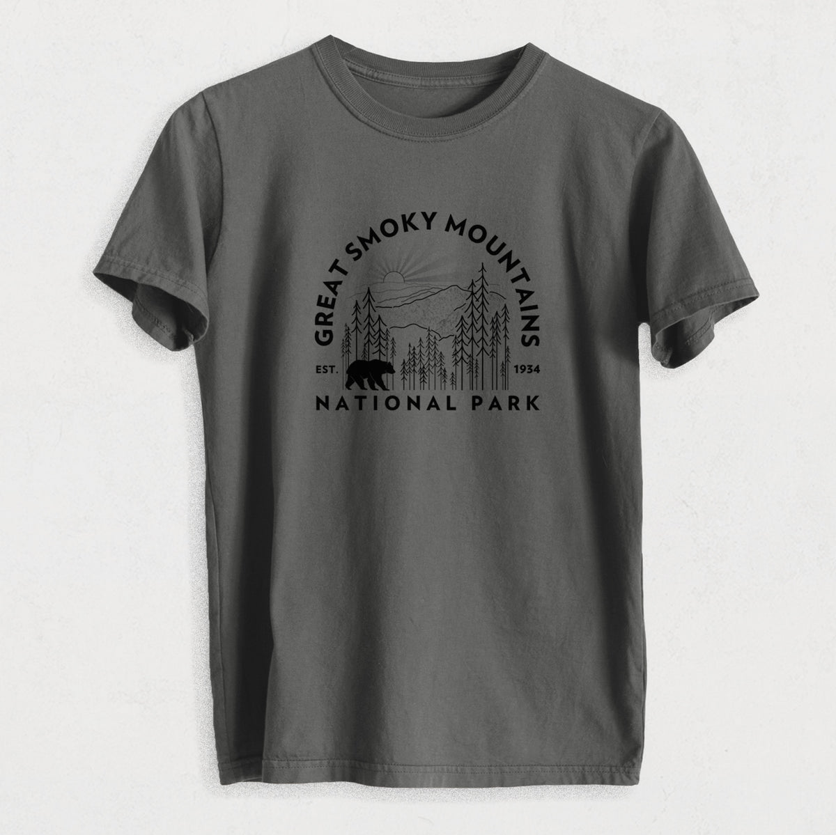 Great Smoky Mountains National Park - Heavyweight Men&#39;s 100% Organic Cotton Tee