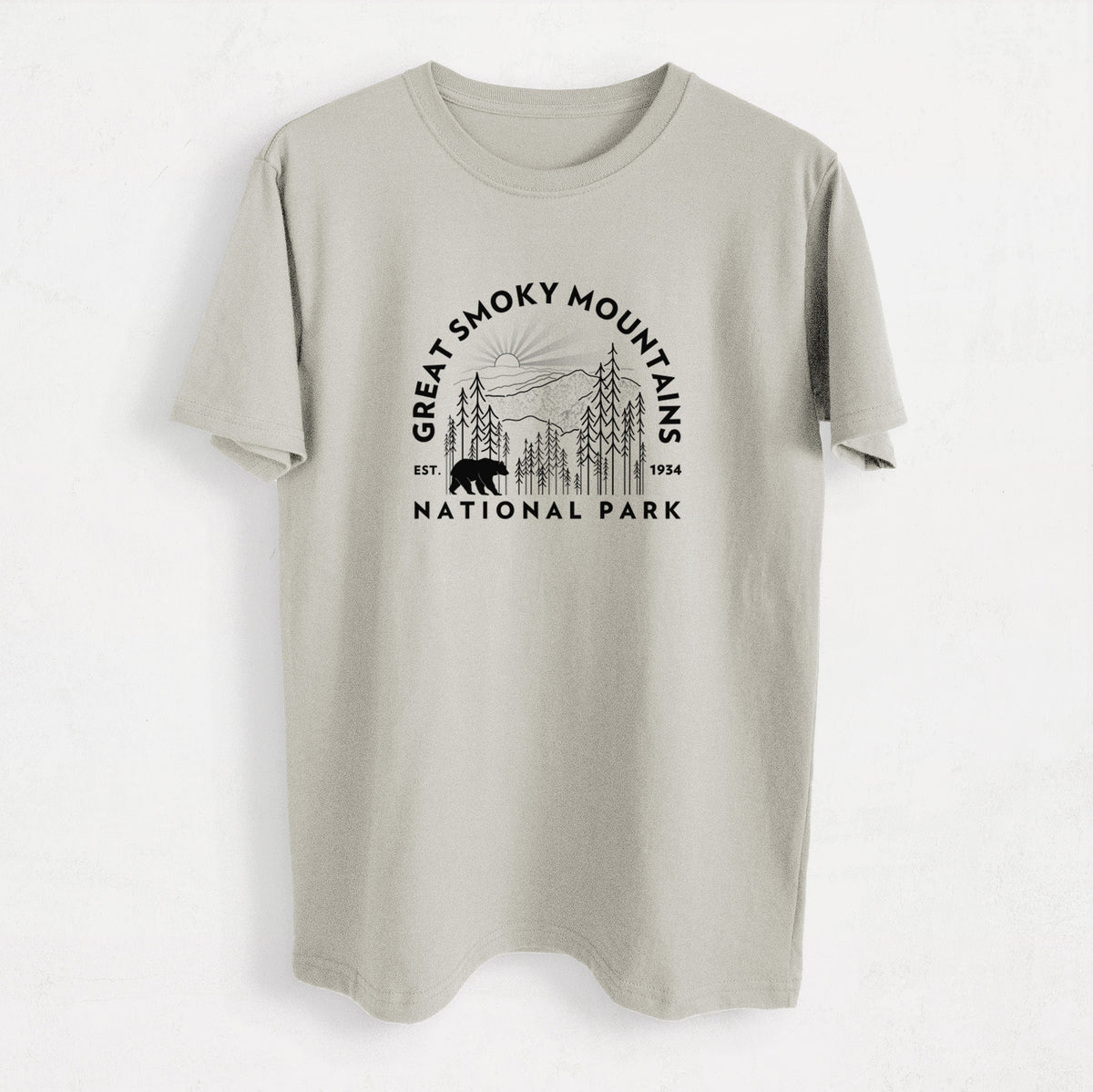 Great Smoky Mountains National Park - Heavyweight Men&#39;s 100% Organic Cotton Tee