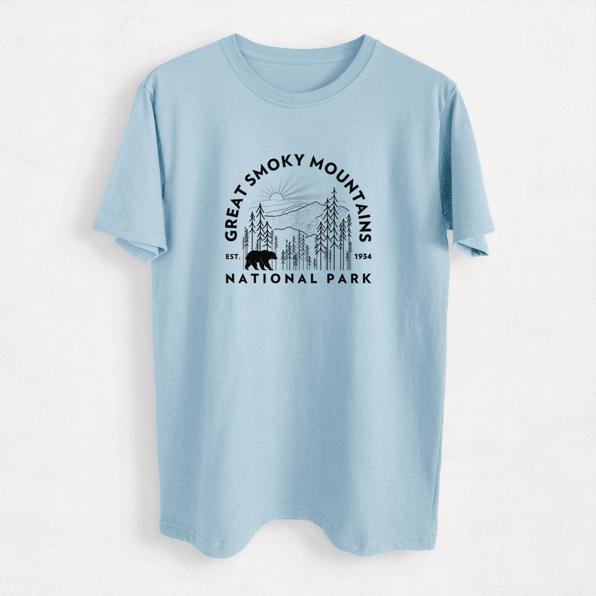 Great Smoky Mountains National Park - Heavyweight Men&#39;s 100% Organic Cotton Tee