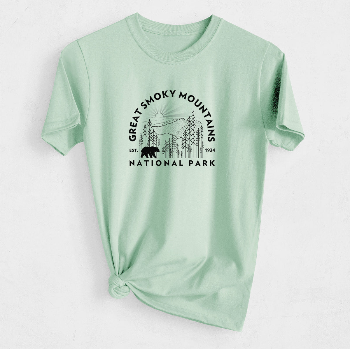 Great Smoky Mountains National Park - Heavyweight Men&#39;s 100% Organic Cotton Tee