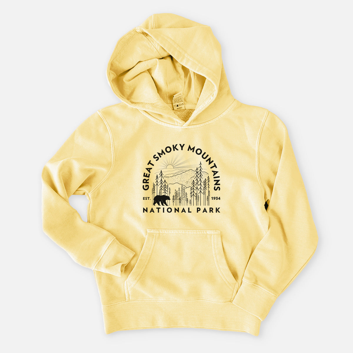 Great Smoky Mountains National Park - Youth Pigment Dyed Hoodie